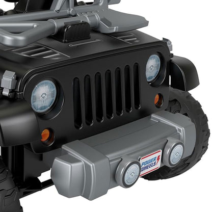 Power Wheels Jeep Wrangler Willys 2 Seater Toddler Kids Ride On Car SUV, Black