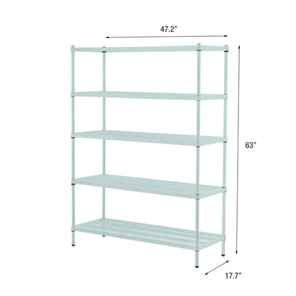 Design Ideas MeshWorks 5 Tier Full-Size Metal Storage Shelving Unit Rack, Sage