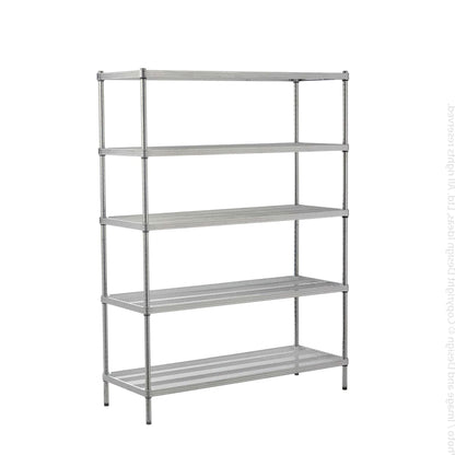 Design Ideas MeshWorks 5 Tier Full-Size Metal Storage Shelving Unit Rack, Silver