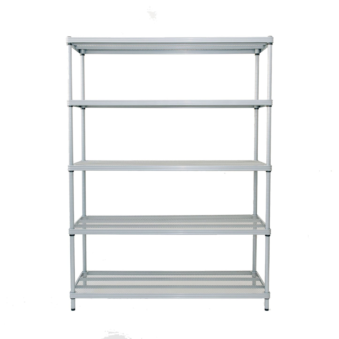 Design Ideas MeshWorks 5 Tier Full-Size Metal Storage Shelving Unit Rack, Silver