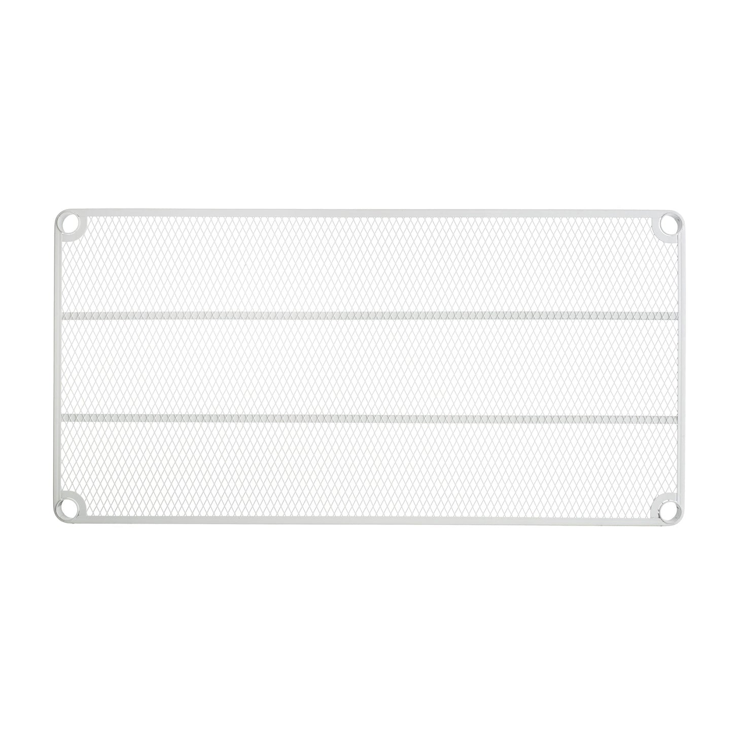 Design Ideas MeshWorks Metal Storage Utility Wood Top Shelving Unit Rack, White