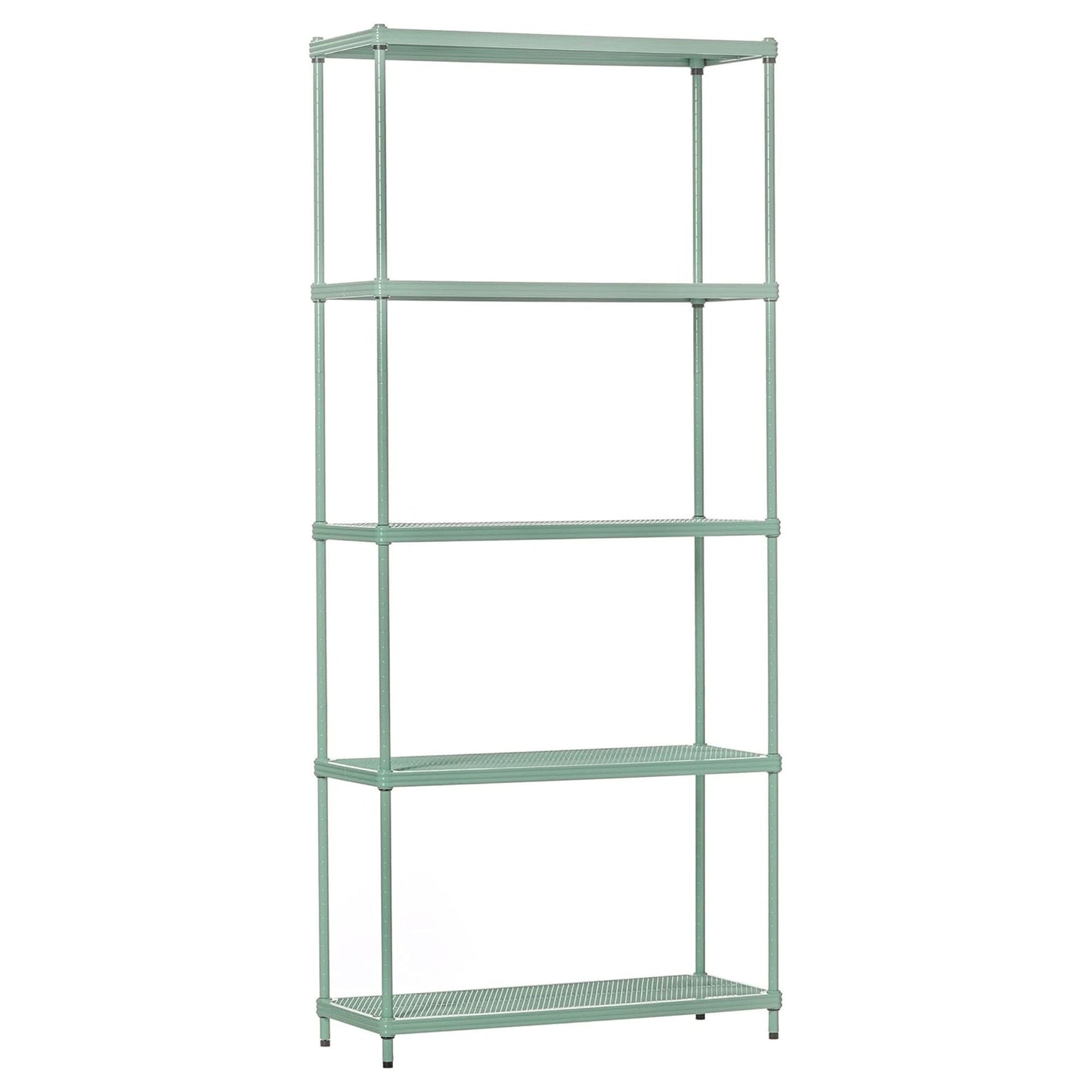 Design Ideas MeshWorks 5 Tier Metal Storage Shelving Unit Rack Bookshelf, Green