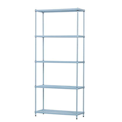 Design Ideas MeshWorks 5 Tier Metal Storage Shelving Unit Rack Bookshelf, Blue