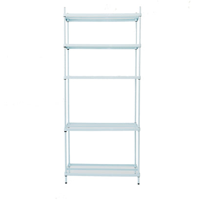 Design Ideas MeshWorks 5 Tier Metal Storage Shelving Unit Rack Bookshelf, Blue