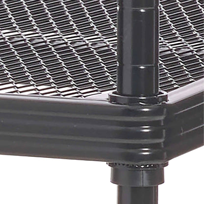 Design Ideas MeshWorks 2 Tier Full Size Metal Storage Shelving Unit Rack, Black