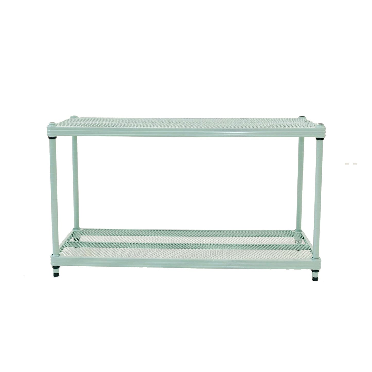 Design Ideas MeshWorks 2 Tier Full Size Metal Storage Shelving Unit, Sage Green