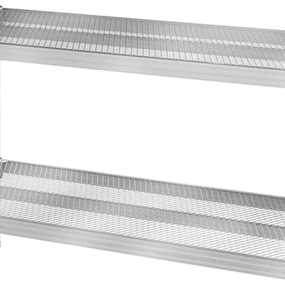 Design Ideas MeshWorks 2 Tier Full-Size Metal Storage Shelving Unit Rack, Silver