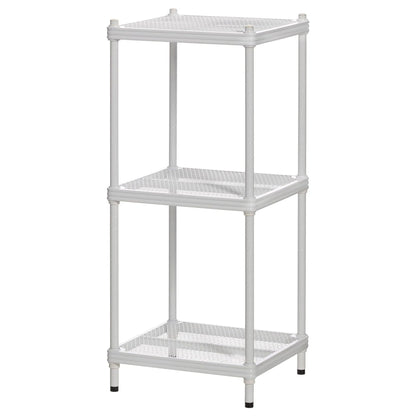Design Ideas MeshWorks 3 Tier Tower Metal Storage Shelving Unit Rack, White