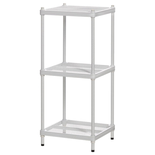 Design Ideas MeshWorks 3 Tier Tower Metal Storage Shelving Unit Rack, White