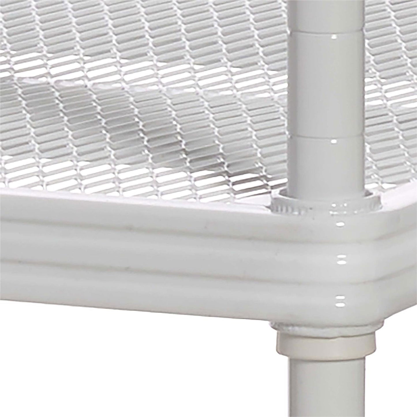 Design Ideas MeshWorks 3 Tier Tower Metal Storage Shelving Unit Rack, White