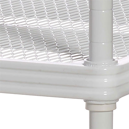 Design Ideas MeshWorks 3 Tier Tower Metal Storage Shelving Unit Rack, White