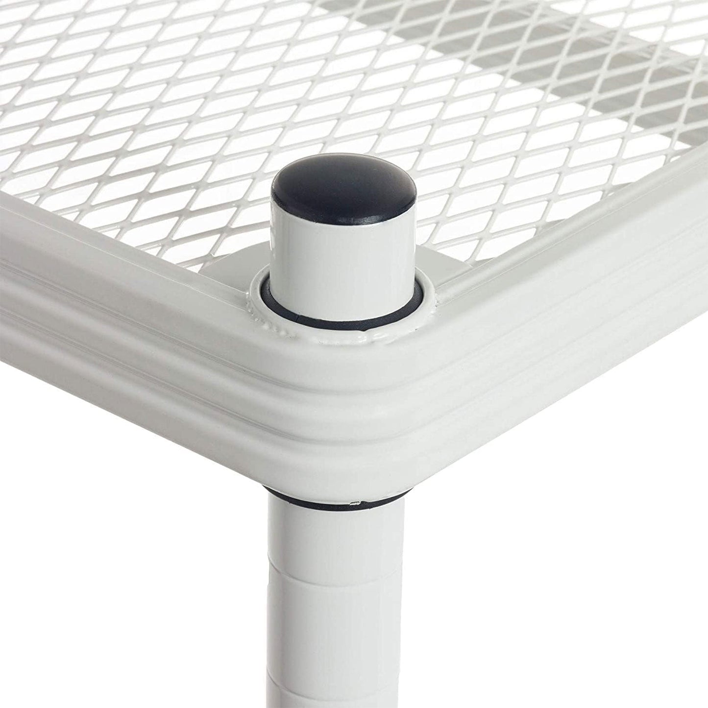 Design Ideas MeshWorks 3 Tier Tower Metal Storage Shelving Unit Rack, White