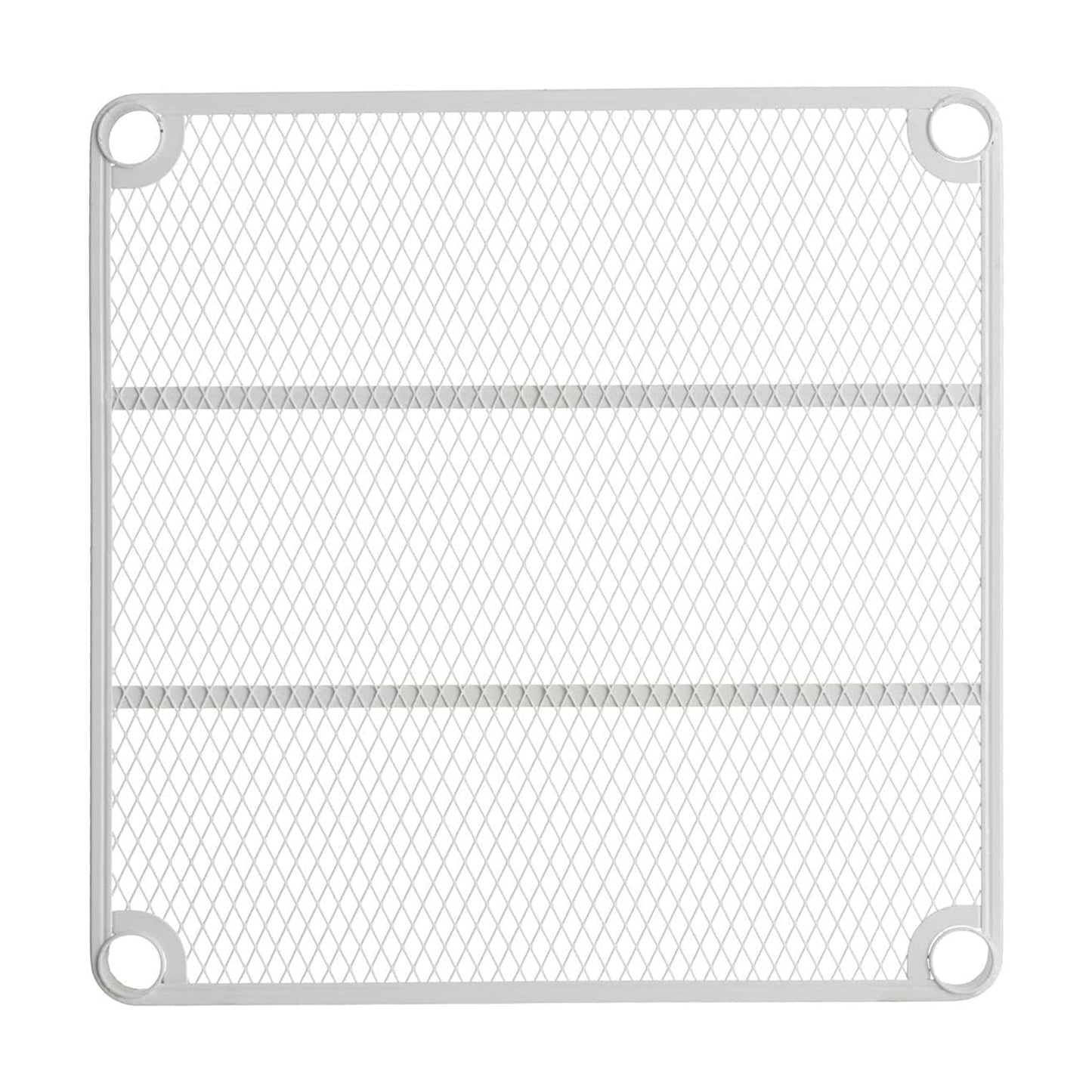 Design Ideas MeshWorks 2 Tier Narrow Metal Storage Shelving Unit Rack, White