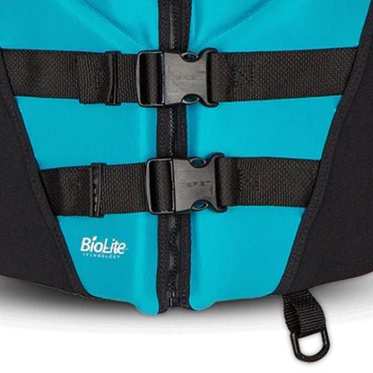 O'Brien Women's Traditional RS Life Jacket with BioLite Construction, Aqua