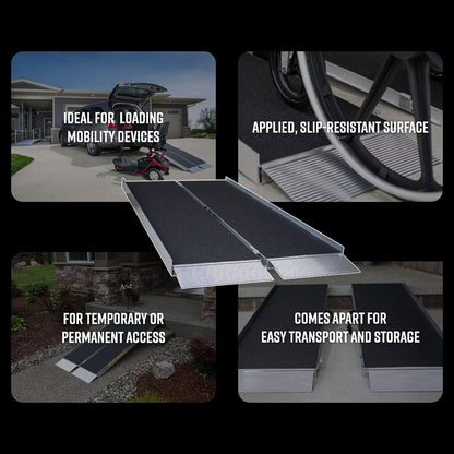 EZ-ACCESS 4 Foot SUITCASE Singlefold Portable Ramp w/ Surface That Resists Slips