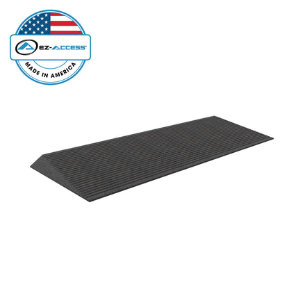 EZ-ACCESS TRANSITIONS 1.5" Non Slip Rectangular Rubber Angled Entry Mat, Black
