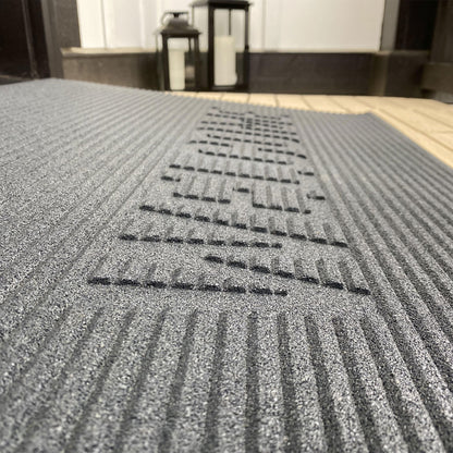 EZ-ACCESS TRANSITIONS 1.5" Non Slip Rectangular Rubber Angled Entry Mat, Black