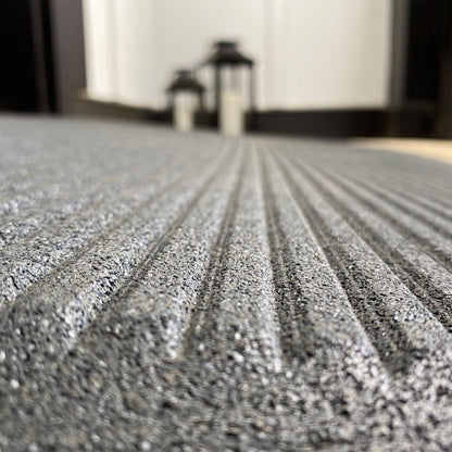 EZ-ACCESS TRANSITIONS 1.5" Non Slip Rectangular Rubber Angled Entry Mat, Black