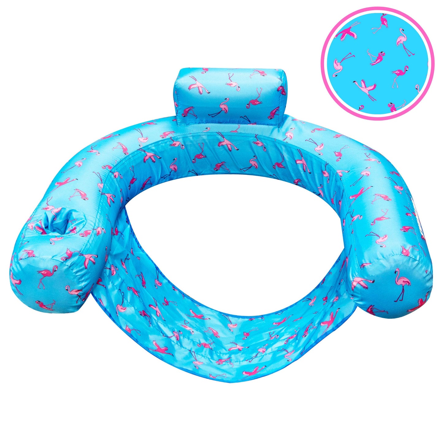 Swimline Original Fabric Covered U Seat Inflatable Pool Lounger with Sling Seat