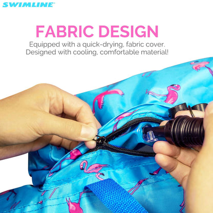 Swimline Original Fabric Covered U Seat Inflatable Pool Lounger with Sling Seat