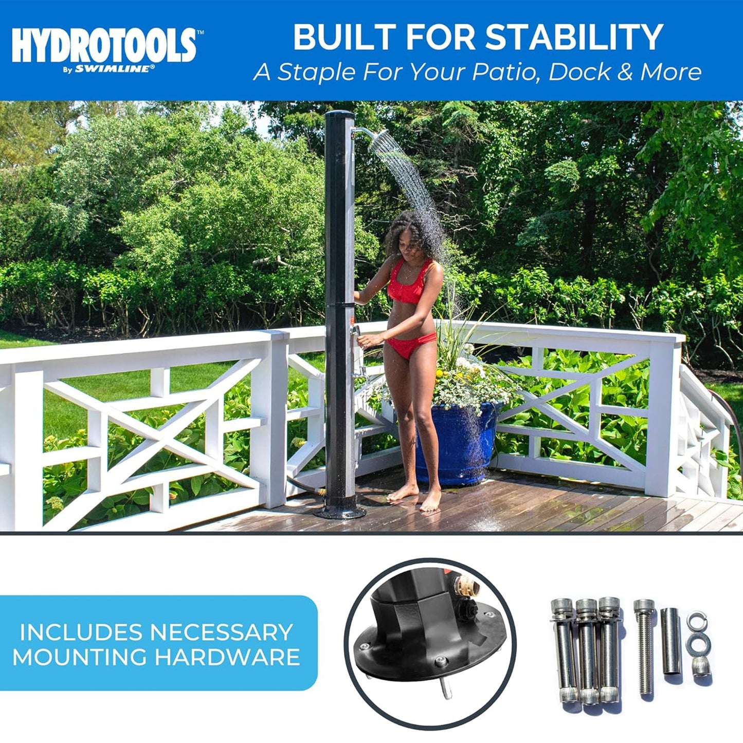 Swimline HydroTools Niagara Rainfall 7 Foot Adjustable Outdoor Solar Shower