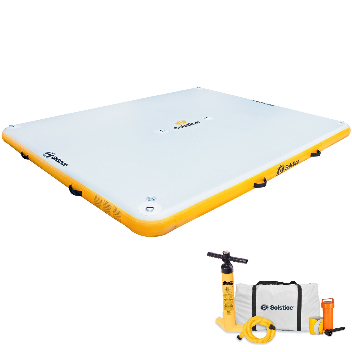 Solstice 10' x 10' Inflatable Floating Dock Rafting Platform with Pump and Bag