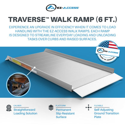 EZ-ACCESS TRAVERSE 6 Foot Walk Ramp w/Textured Surface & Hook/Strap Attachment