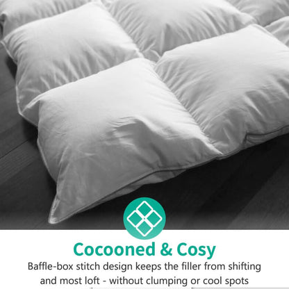 APSMILE Luxurious Feathers Down Full Queen Duvet Insert Comforter, White