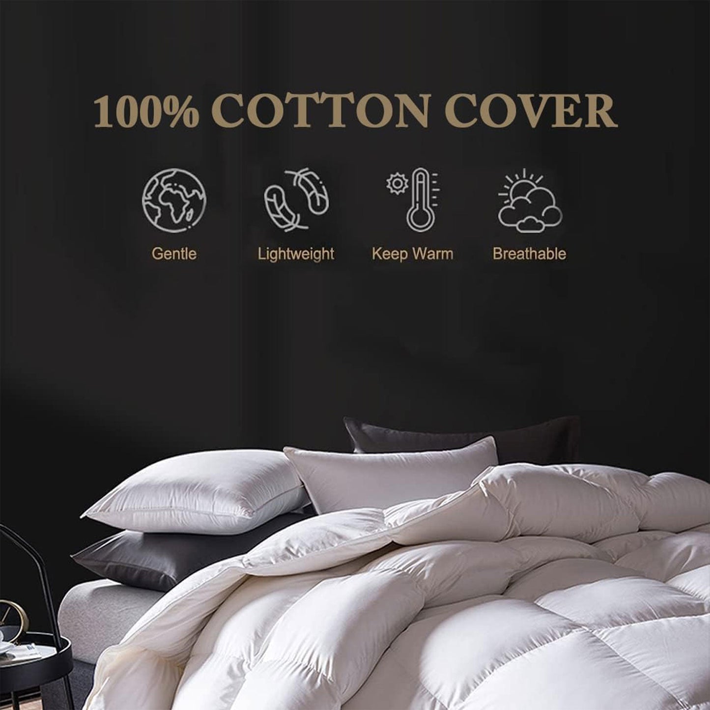 DWR King Sized 106 x 90 In Breathable Duvet Insert for All Season Bedding, White