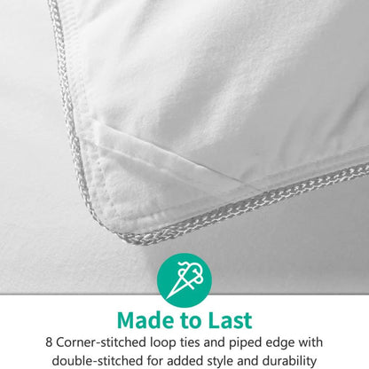 APSMILE 90 x 106 In King Sized All Season Feathers Down Cotton Comforter, White