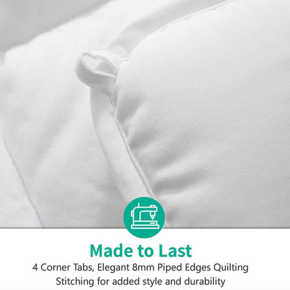 APSMILE Reversible All Season Down Alternative Full King Comforter, All White