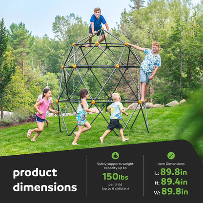 gobaplay SummitPro Climbing Dome – 7.5ft Heavy Duty Kids Climber with Hand Grips