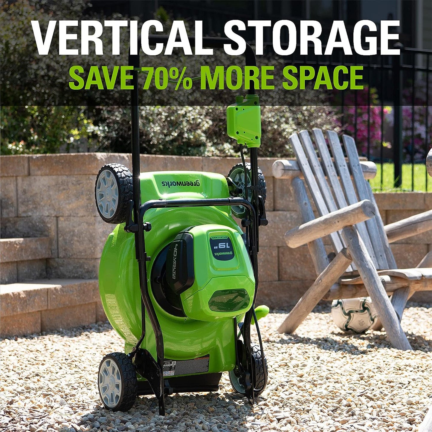 Greenworks 40V Cordless Battery Push Lawn Mower 4.0Ah 19" Deck, Charger Included