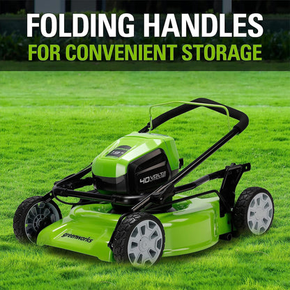 Greenworks 40V Cordless Battery Push Lawn Mower 4.0Ah 19" Deck, Charger Included