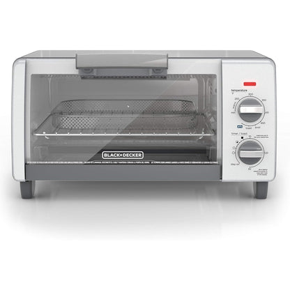 BLACK+DECKER Crisp N Bake Countertop Air Fryer 4 Slice Toaster Pizza Oven, Gray