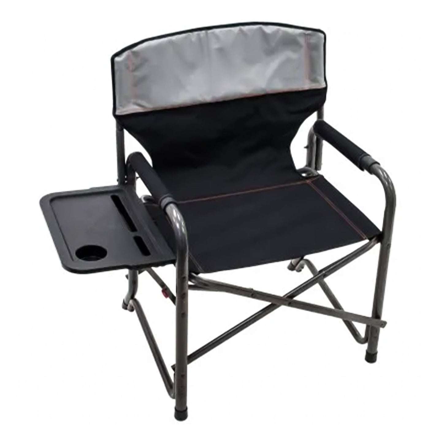 RIO Brands XXL Oversized Director’s Chair with Side Table and Carry Straps, Gray