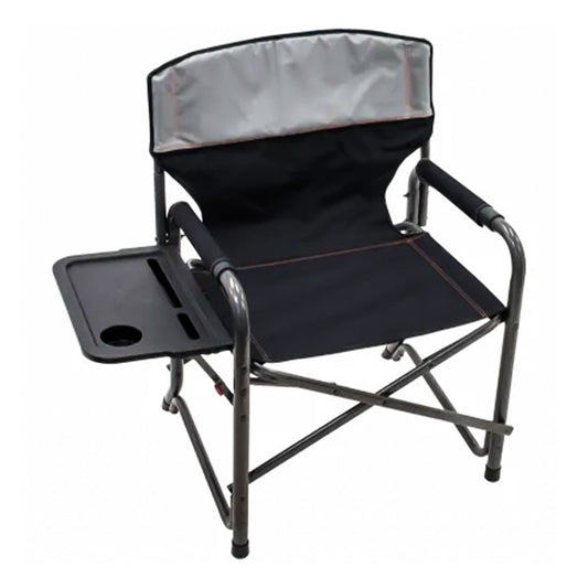 RIO Brands XXL Oversized Director’s Chair with Side Table and Carry Straps, Gray