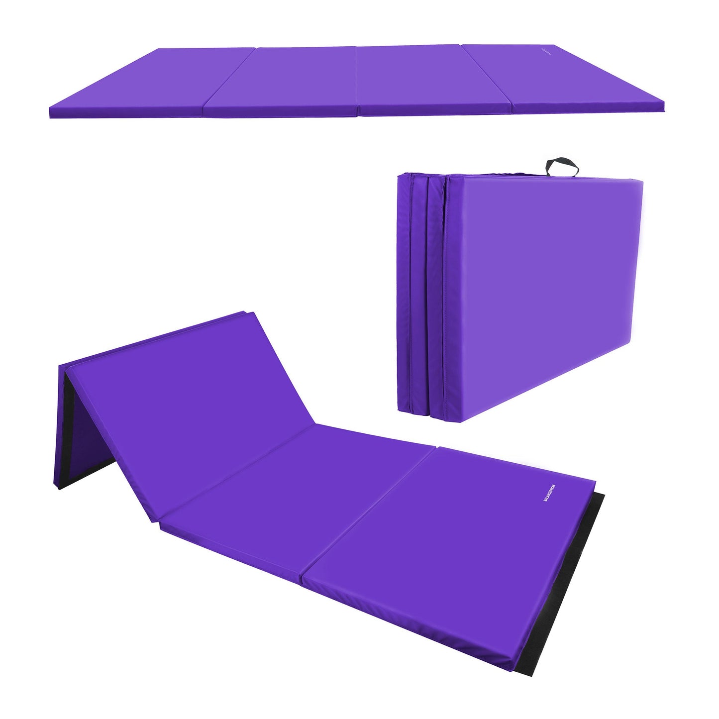 BalanceFrom 4' x 6' x 2" All Purpose Folding Fitness Gymnastics Gym Mat, Purple