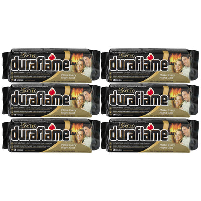 Duraflame Clean Burning Gold Firelogs 3 Hour Burn Indoor/Outdoor Flames, 6 Pack