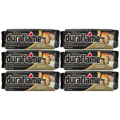 Duraflame Clean Burning Gold Firelogs 3 Hour Burn Indoor/Outdoor Flames, 6 Pack