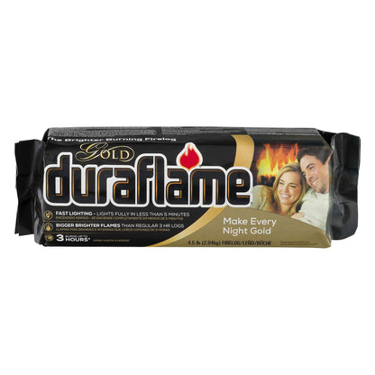 Duraflame Clean Burning Gold Firelogs 3 Hour Burn Indoor/Outdoor Flames, 6 Pack