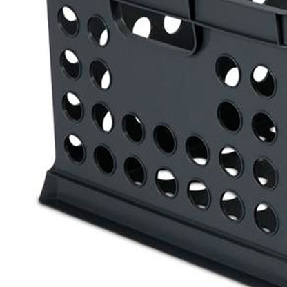 Sterilite Stackable Plastic Storage Open Crate Bin Organizer Box, Black (6 Pack)
