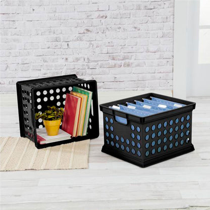 Sterilite Stackable Plastic Storage Open Crate Bin Organizer Box, Black, 24 Pack