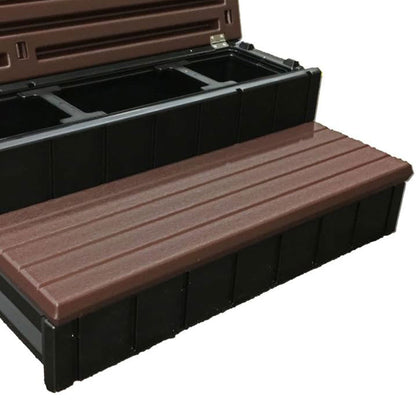 Confer Plastics Leisure Accents Outdoor Spa Hot Tub Storage Steps, Espresso