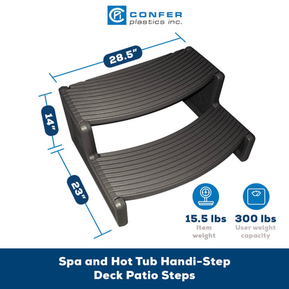 Confer Plastics Handi-Step Spa Hot Tub Stairs for Straight/Curved Spas, Charcoal