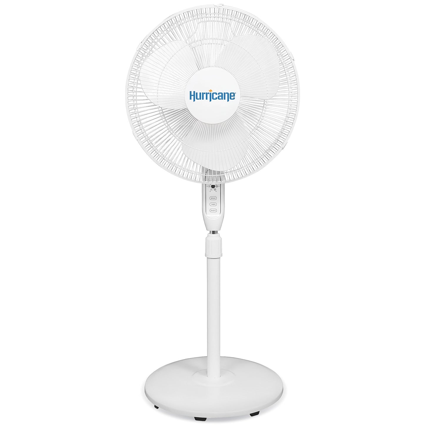 Hurricane Supreme 16" 3 Speed Oscillating Stand Pedestal Fan with Remote, White