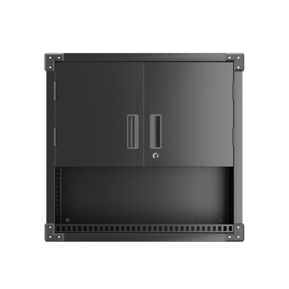 AOBABO Metal Garage Wall Mounted Storage Cabinet w/Locking Door & Shelf, Black