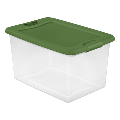 Sterilite 64 Qt Latching Plastic Holiday Storage Bin Clear Container, (6 Pack)
