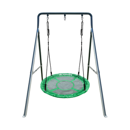 gobaplay Single Swing Set Playground Equipment with 39” Round Platform Saucer