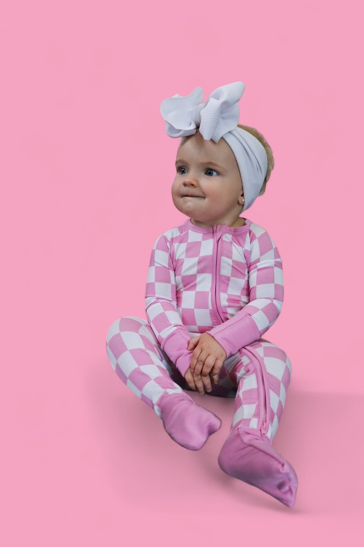 BUBBLEGUM CHECKERS DREAM ROMPER